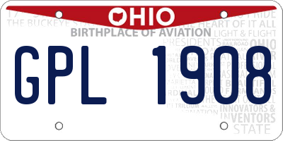OH license plate GPL1908