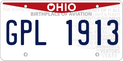 OH license plate GPL1913