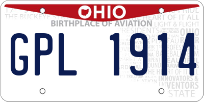 OH license plate GPL1914