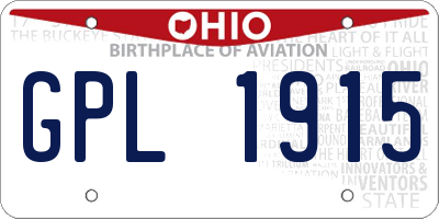 OH license plate GPL1915