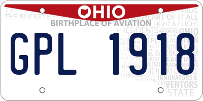 OH license plate GPL1918
