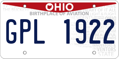 OH license plate GPL1922