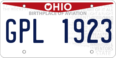 OH license plate GPL1923