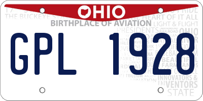 OH license plate GPL1928