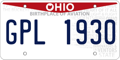 OH license plate GPL1930