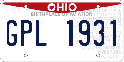 OH license plate GPL1931
