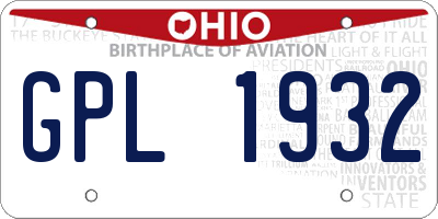 OH license plate GPL1932