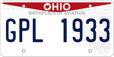 OH license plate GPL1933