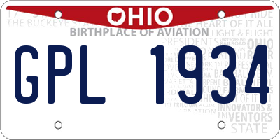 OH license plate GPL1934