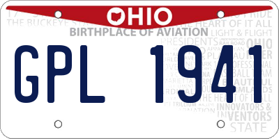 OH license plate GPL1941