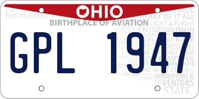 OH license plate GPL1947