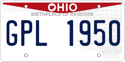 OH license plate GPL1950