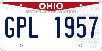 OH license plate GPL1957