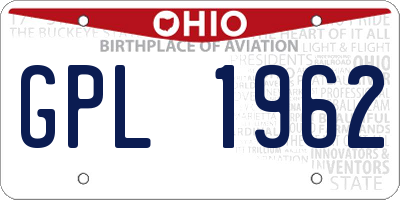 OH license plate GPL1962