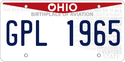 OH license plate GPL1965