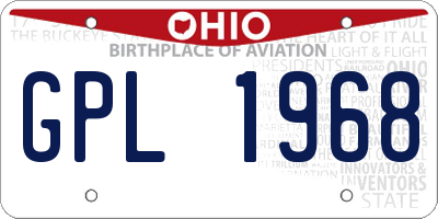OH license plate GPL1968