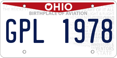 OH license plate GPL1978