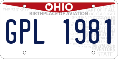 OH license plate GPL1981