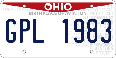 OH license plate GPL1983