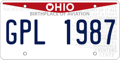 OH license plate GPL1987