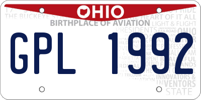 OH license plate GPL1992