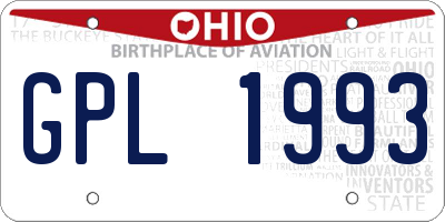 OH license plate GPL1993