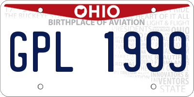 OH license plate GPL1999