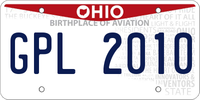 OH license plate GPL2010
