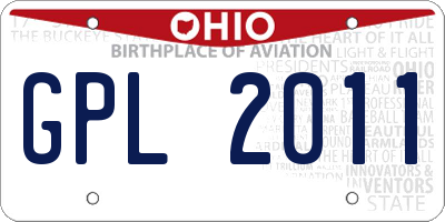 OH license plate GPL2011