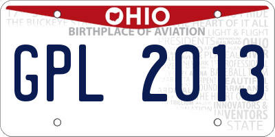 OH license plate GPL2013