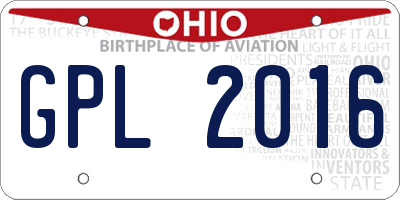 OH license plate GPL2016
