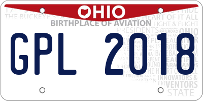 OH license plate GPL2018