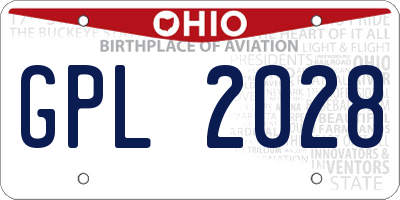 OH license plate GPL2028