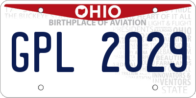 OH license plate GPL2029
