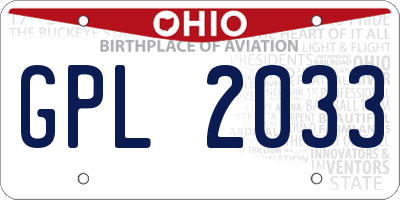 OH license plate GPL2033
