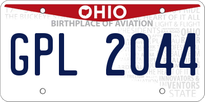 OH license plate GPL2044