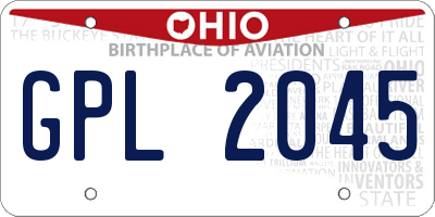 OH license plate GPL2045
