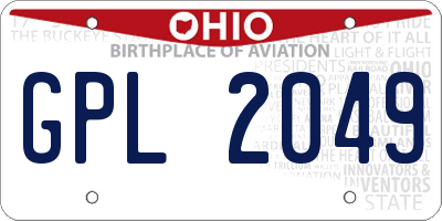 OH license plate GPL2049
