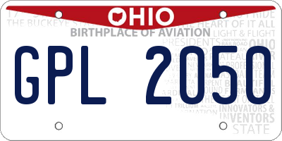 OH license plate GPL2050