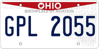 OH license plate GPL2055