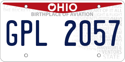 OH license plate GPL2057
