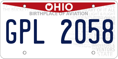 OH license plate GPL2058
