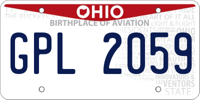 OH license plate GPL2059