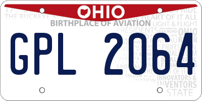 OH license plate GPL2064