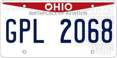 OH license plate GPL2068