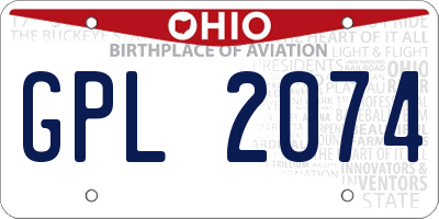 OH license plate GPL2074