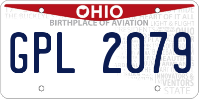 OH license plate GPL2079