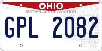 OH license plate GPL2082