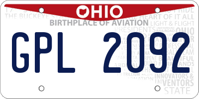 OH license plate GPL2092