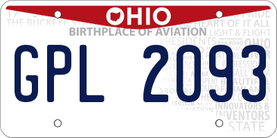 OH license plate GPL2093